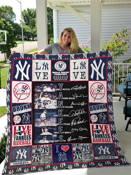 New York Yankees Legends Quilt Blanket ( King Size )