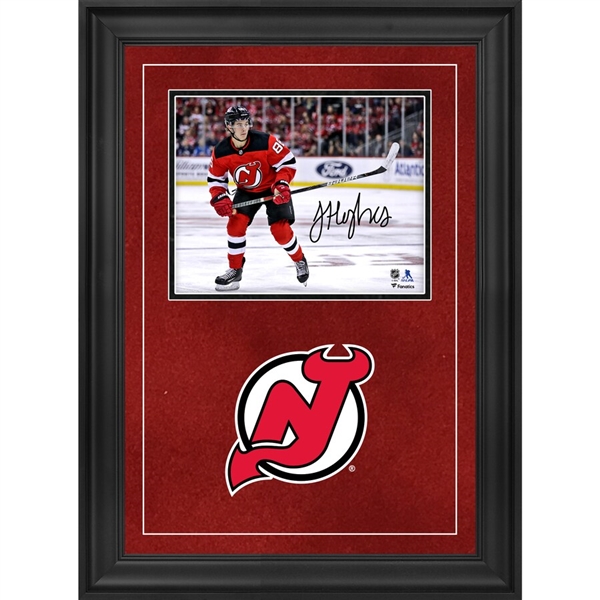 Jack Hughes New Jersey Devils Deluxe Framed Autographed 8" x 10" NHL Debut Photograph