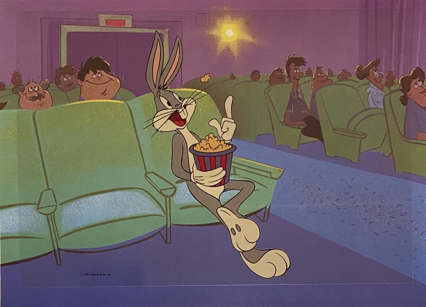 Warner Brothers Bugs Bunny 1990 Sericel "Popcorn Bugs"