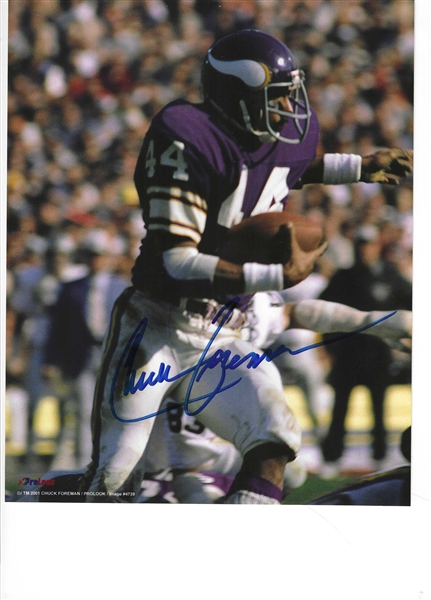 Minnesota Vikings Chuck Foreman Signed 8x10 Photo 