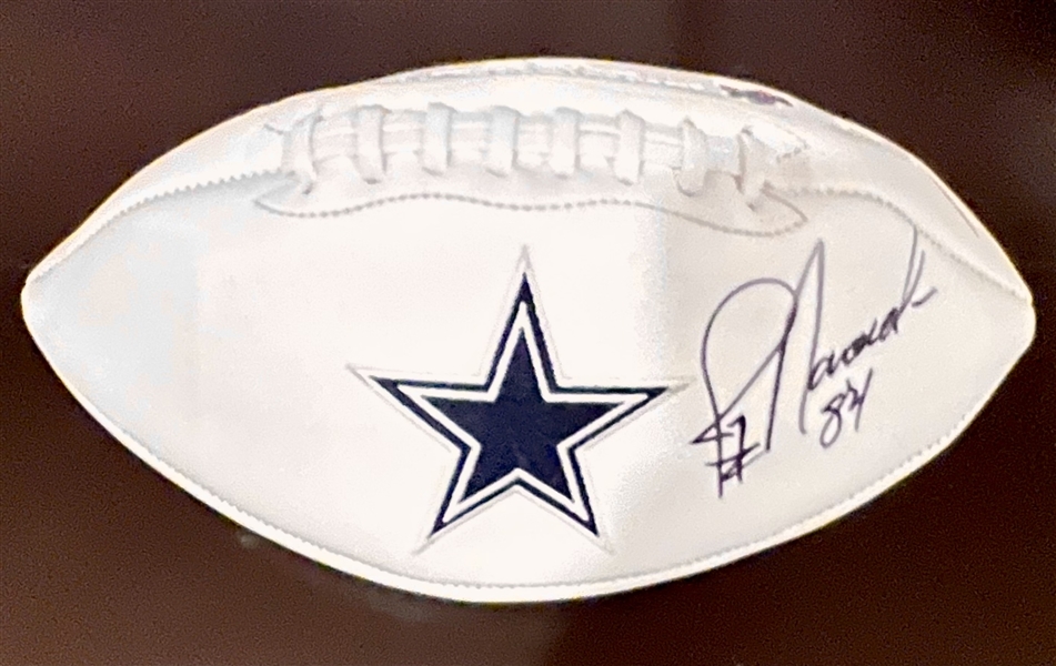 Dallas Cowboys Jay Novacek Signed White Logo Football - JSA Hologram 