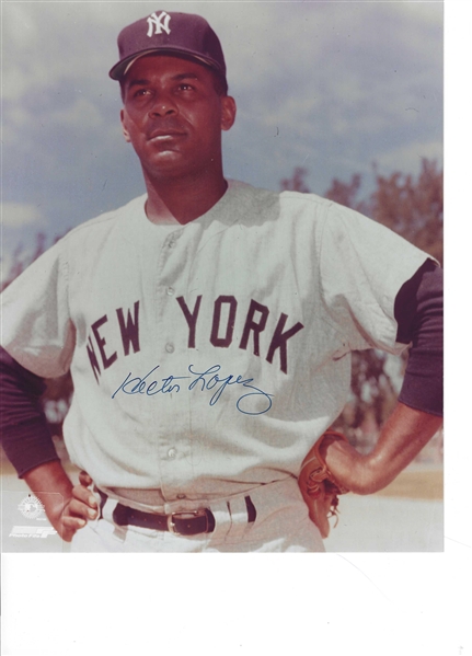New York Yankees Hector Lopez Signed 8x10 Photo-Classic Sports Cert