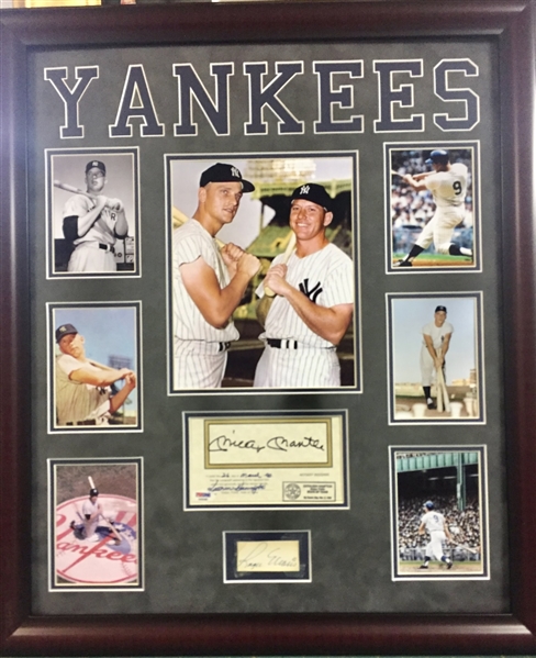 New York Yankees Mickey Mantle & Roger Maris Unsigned Framed Collage 