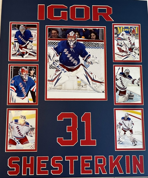 New York Rangers Goalie Igor Shesterkin Unsigned Framed Collage 