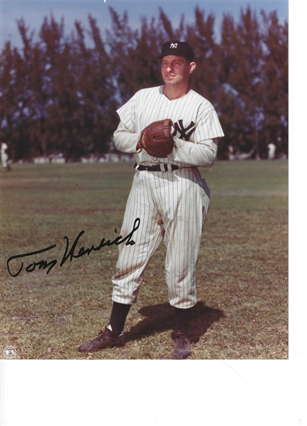 New York Yankees Tom Henrich Signed 8x10 Photo