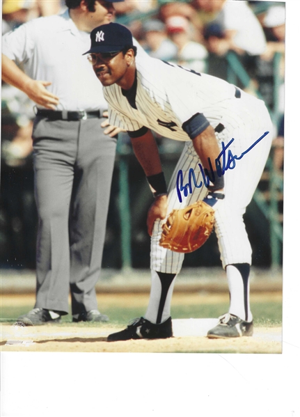 New York Yankees First Baseman Bob Watson Signed 8x10 Photo 