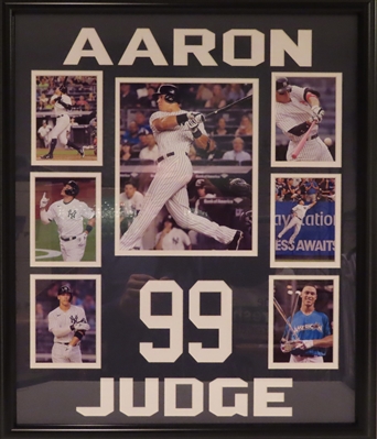 NEW YORK YANKEES AARON JUDGE UNSIGNED FRAMED COLLAGE