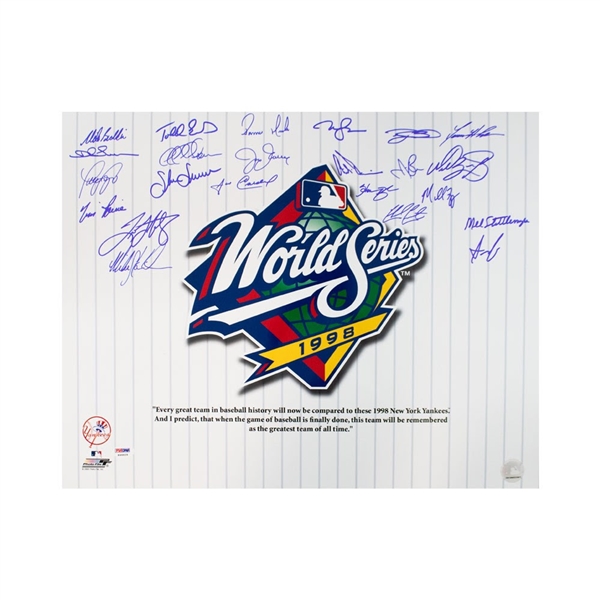New York Yankees 1998 World Series Team Signed 16x20 Photo-PSA Full Letter