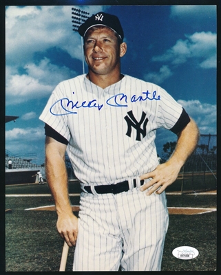 Mickey Mantle HOF Autographed 8x10 Photo New York Yankees JSA 169449