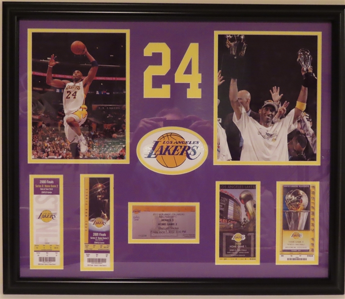 LA LAKERS KOBE BRYANT UNSIGNED FRAMED COLLAGE 