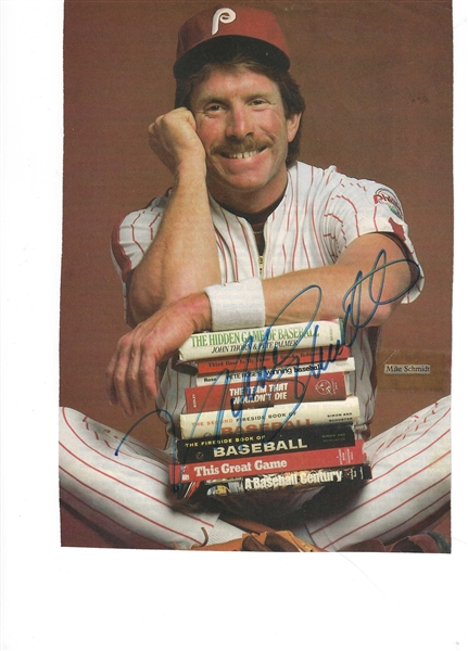 PHILLIES MIKE SCHMIDT SIGNED MAGAZINE PAGE