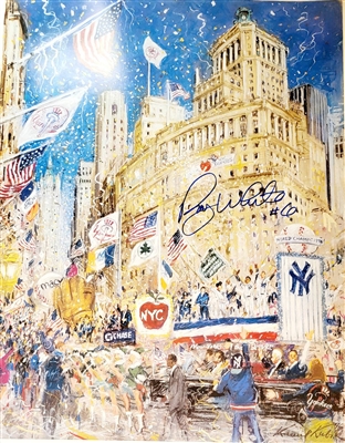 New York Yankees NYC Lithograph Signed By Roy White 24"x18"
