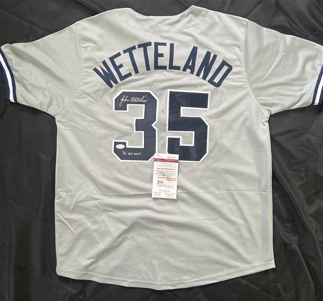 New York Yankees John Wetteland 96 WS MVP Signed Grey Custom Jersey -JSA 