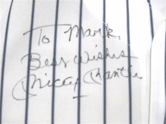 Mickey Mantle Signed Game Used Worn 1986 Yankees Old Timer's Day Jersey.
