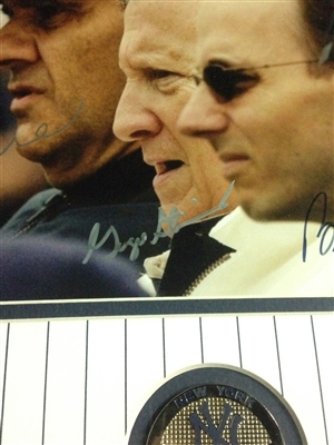 Joe Torre, George Steinbrenner, Cashman Yankees Signed Photo, JSA Authenticated