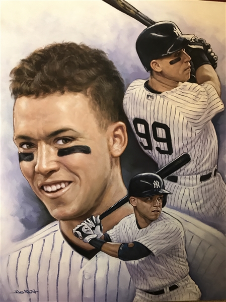 NY YANKEE Rookie Of The Year Aaron Judge Original Painting By Artist Doo S. Oh