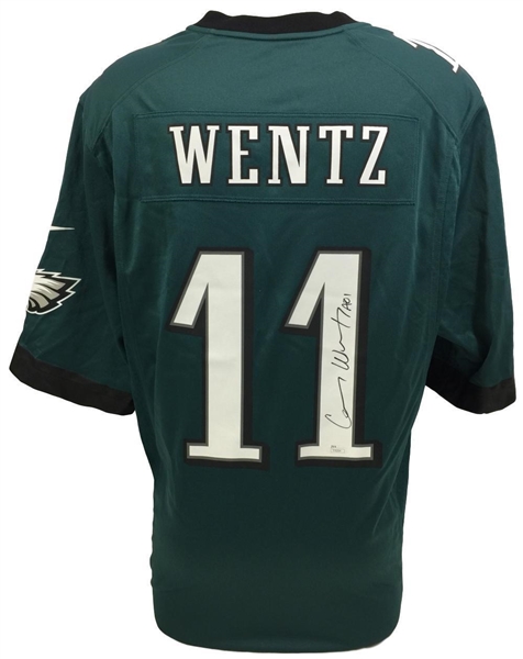 Carson Wentz Signed Philadelphia Eagles Green Nike Game Jersey JSA