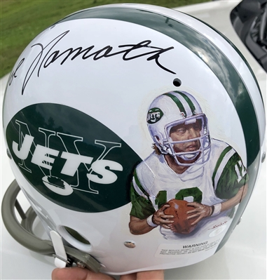 NY Jets Joe Namath Signed Helmet Hand Painted By Doo S. Oh