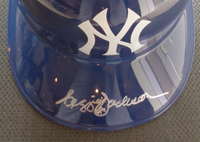 Reggie Jackson Yankees Hand Signed Full Size Batting Helmet JSA COA No Reserve