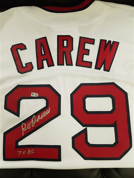 Rod Carew Angels Signed Official MLB Jersey w/7 X BC Inscription MLB Certified Hologram Attached