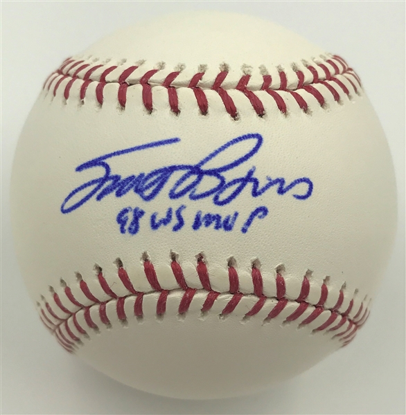 Scott Brosius Yankees Autographed Baseball w/Inscription"98 WS MVP"  MLB Certified Hologram Attached