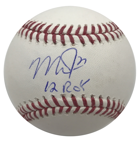 Mike Trout Angels Signed Official MLB Baseball w/Iinscription 12 ROY MLB Certified 