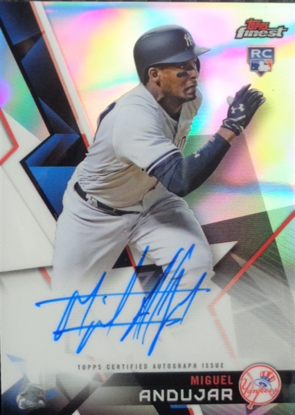 Yankees New Superstar Miguel Andujar Hand Signed 2018 Topps Finest RC Auto is on Card ROY? No Reserve