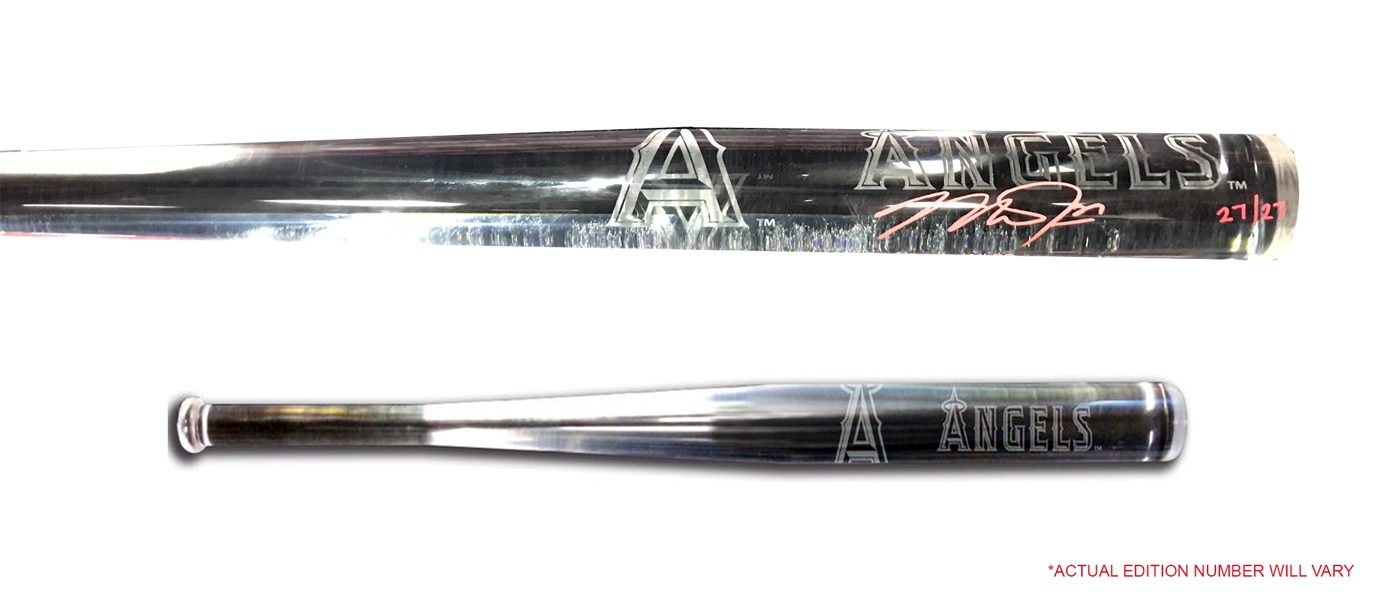 Mike Trout Autographed Full Size Angels Team Logo Acrylic Bat /26 SPECIAL ITEM! MLB CERTIFIED