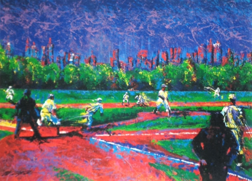 "Baseball in Central Park" Fine Impressionistic Art Giclee by renowned Sports Artist Bill Lopa NO RESERVE