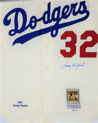 WOW! Sandy Koufax Hand Signed Authentic Mitchell & Ness Cooperstown Retro 1963 Jersey MLB Authenticated