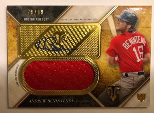 Andrew BENINTENDI Red Sox 2017 Threads Game Used RC Jersey Relic AUTO NEW d99