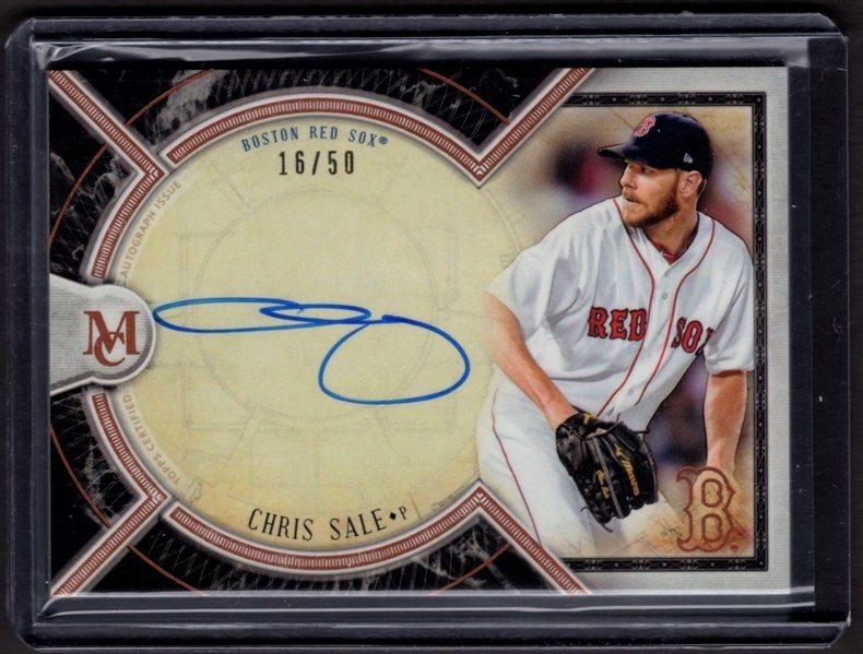 Chris Sale Red Sox Ace Signed 2018 Topps Museum Collection Archival Auto on Card  /50 No Reserve