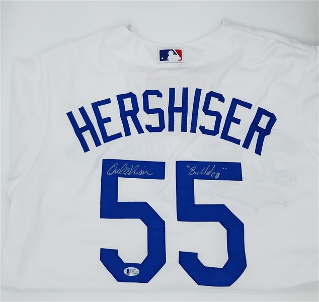 Los Angeles Dodgers Orel Hershiser Autographed Jersey w/ Rare "Bulldog" Inscription BGS and/or MLB Authenticated