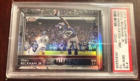 LOOK! 2015 NY Giants Odell Beckham Jr. Topps Chrome REFRACTOR Rookie Card #18 PSA 10 Gem Mint