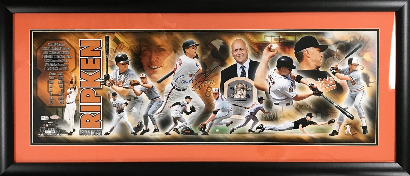 The Ironman Cal Ripken Jr. Autographed Framed BIG BEAUTIFUL 36x12 Collage /200 MLB & CRJ Authenticated