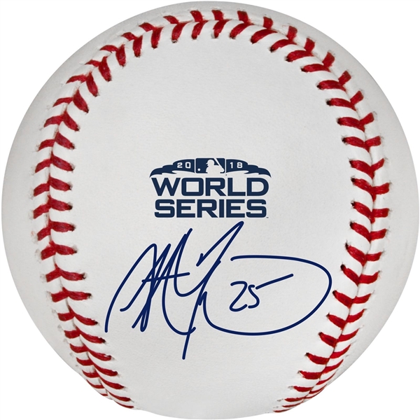 Steve Pearce Red Sox 2018 World Series Champs Signed Logo Baseball - Fanatics