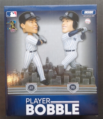 Giancarlo Stanton and Aaron Judge NY Yankees Dual hand Painted Bobbleheads MLB No Reserve