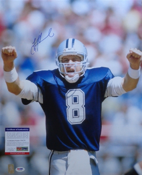 Troy Aikman Dallas Cowboys 3x SB Winning QB Signed 16x20 Photo PSA/DNA COA No Reserve