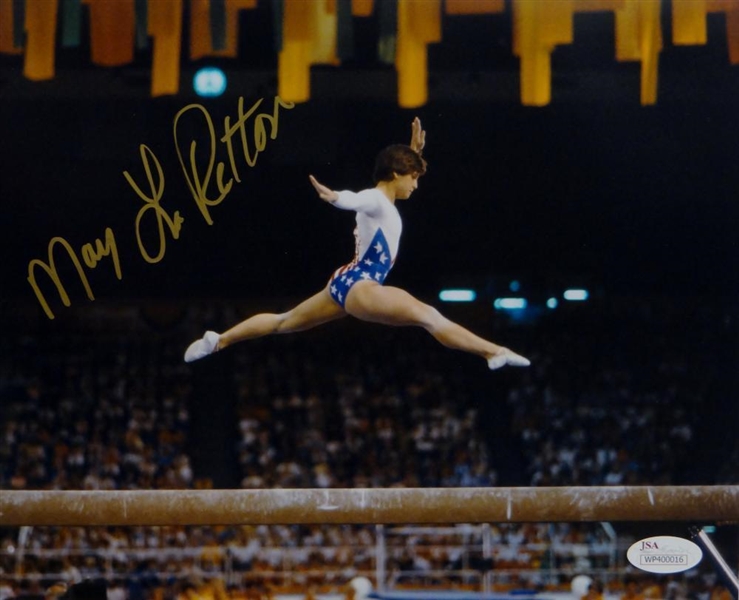Mary Lou Retton (1984 Olympics Gold Medal Winner) Signed 8x10 Action Photo JSA COA No Reserve