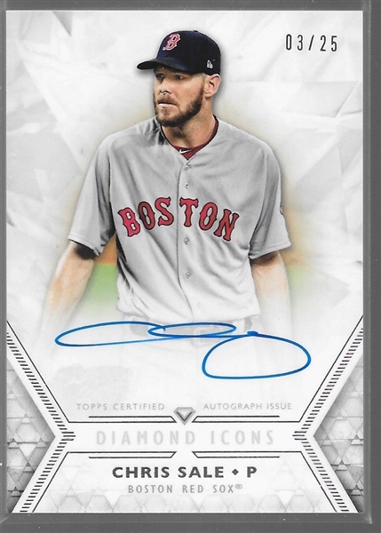 Chris Sale Red Sox Ace Signed 2018 Topps Diamond Icons Auto on Card  /25 