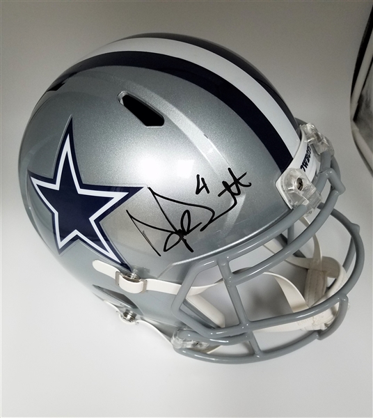 Dak Prescott Signed Full Size Cowboys Helmet MLB Authenticated
