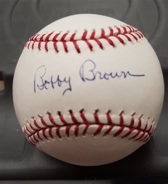 Bobby Brown NY Yankees & Commisioner of American League from 1984-94 Signed OML Baseball MLB Authenticated