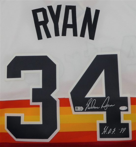 Nolan Ryan Autographed Rainbow Astros Jersey w/ "HOF 99" Inscription MLB & Ryan Authenticated