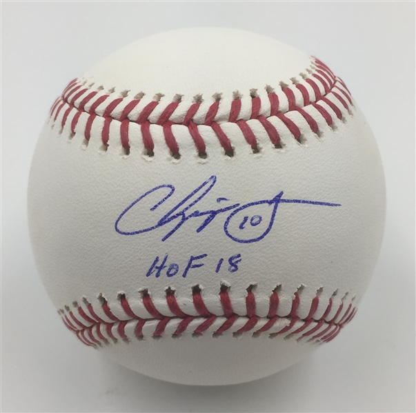 Atanta Brave Legend Chipper Jones  Autographed Baseball w/ "HOF 18" Inscription MLB Authenticated