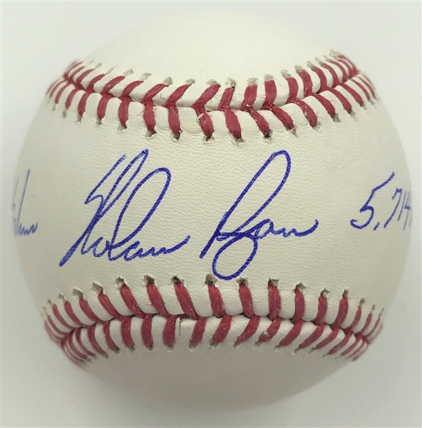 HOLY MOLY! Nolan Ryan Autographed Baseball w/ inscriptions"324 Wins" & "5,714 Ks" MLB Authenticated