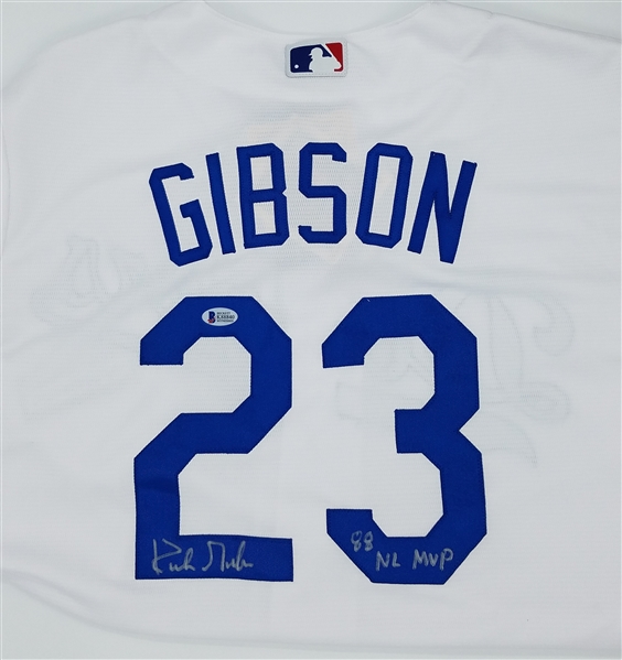 Los Angeles Dodgers Kirk Gibson Autographed Jersey w/ "88 NL MVP" Inscription MLB Authenticated