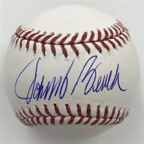 Johnny Bench Cincinatti Reds HOFer Signed Official MLB Baseball MLB Certified Hologram Attached