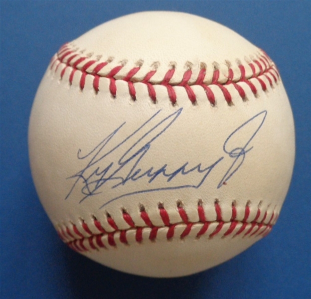 Ken Griffey Jr Signed American League Budig Era Baseball PIFA COA No Reserve