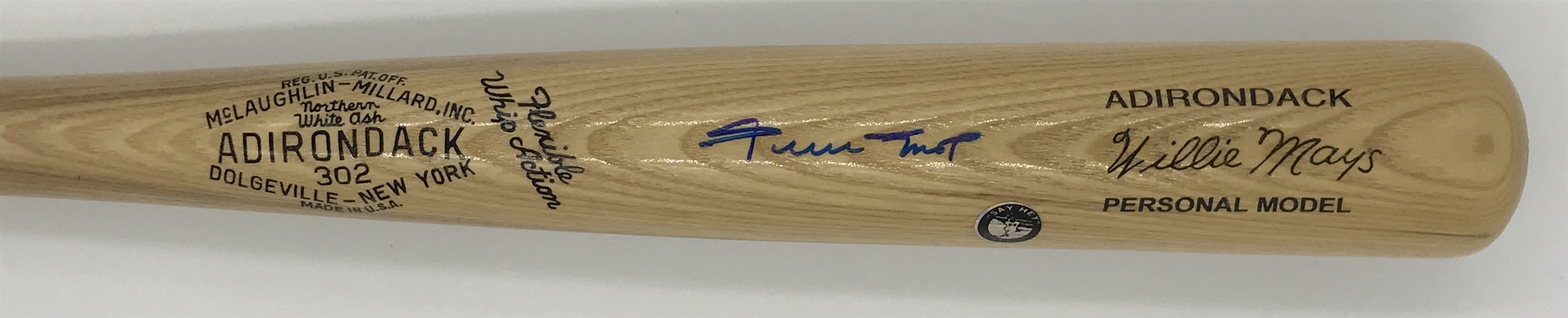 Willie Mays Autographed Game Model Adirondack Bat MAYS + MLB Authenticated