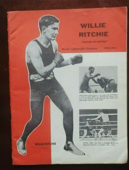 Willie Ritchie Fighter of Destiny Tribute Publication Signed by Billy Mahoney NO RESERVE